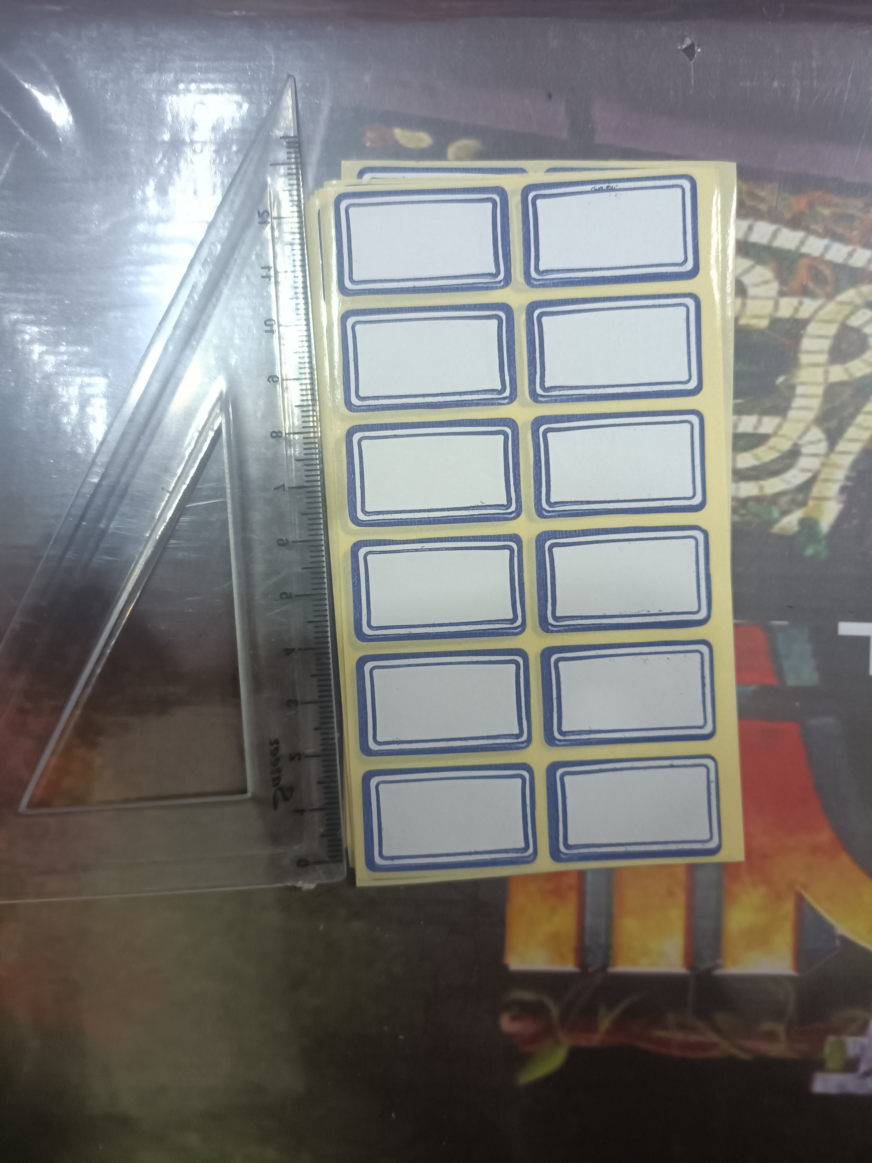 برچسب دور آبی 3 × 1.5 سانتی ۱۲ عددی