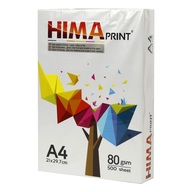 کاغذ A4 هیما 80 گرم بسته 500 عددی Hima A4 Pack of 500