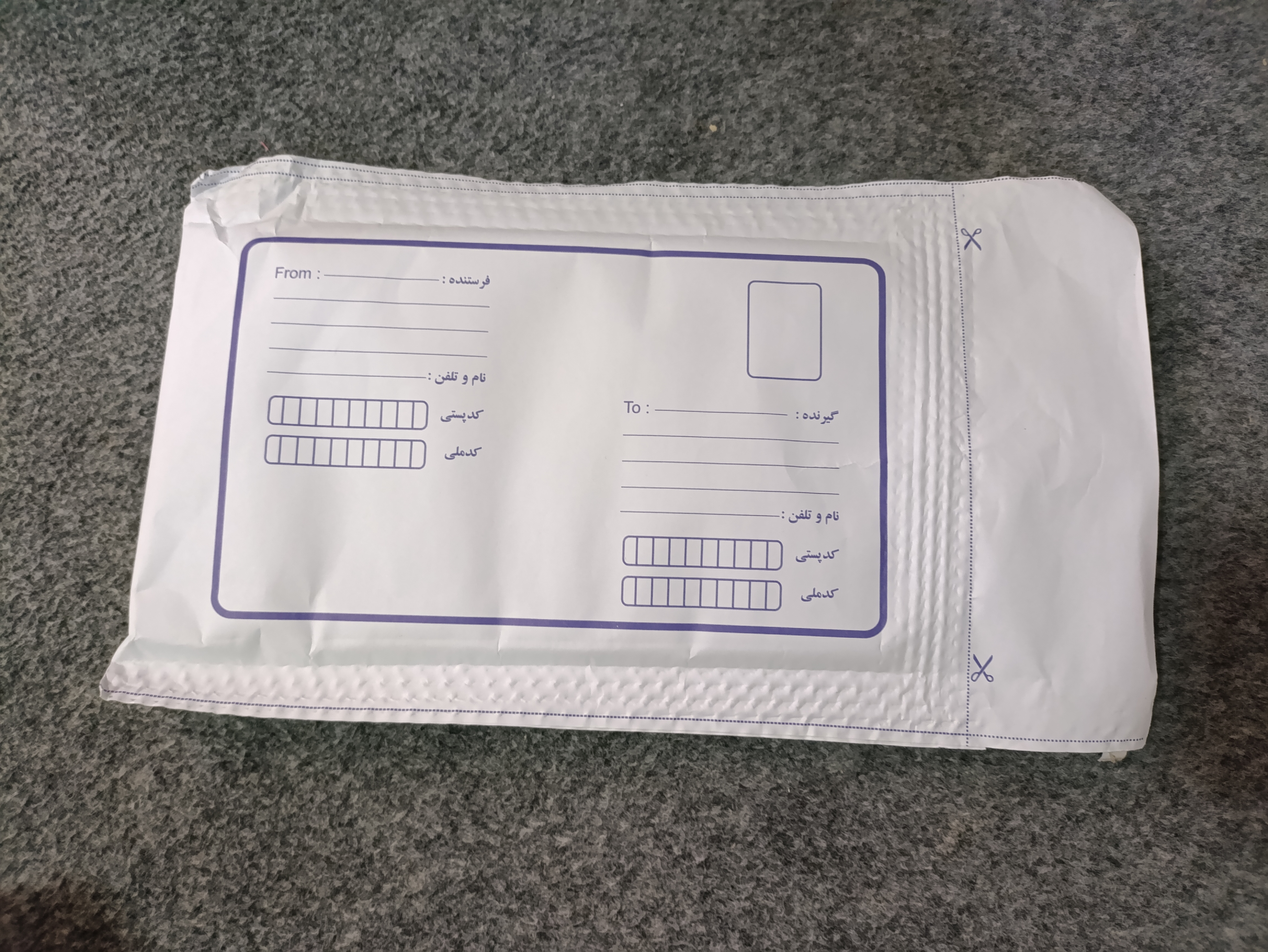 پاکت چکی حباب دار