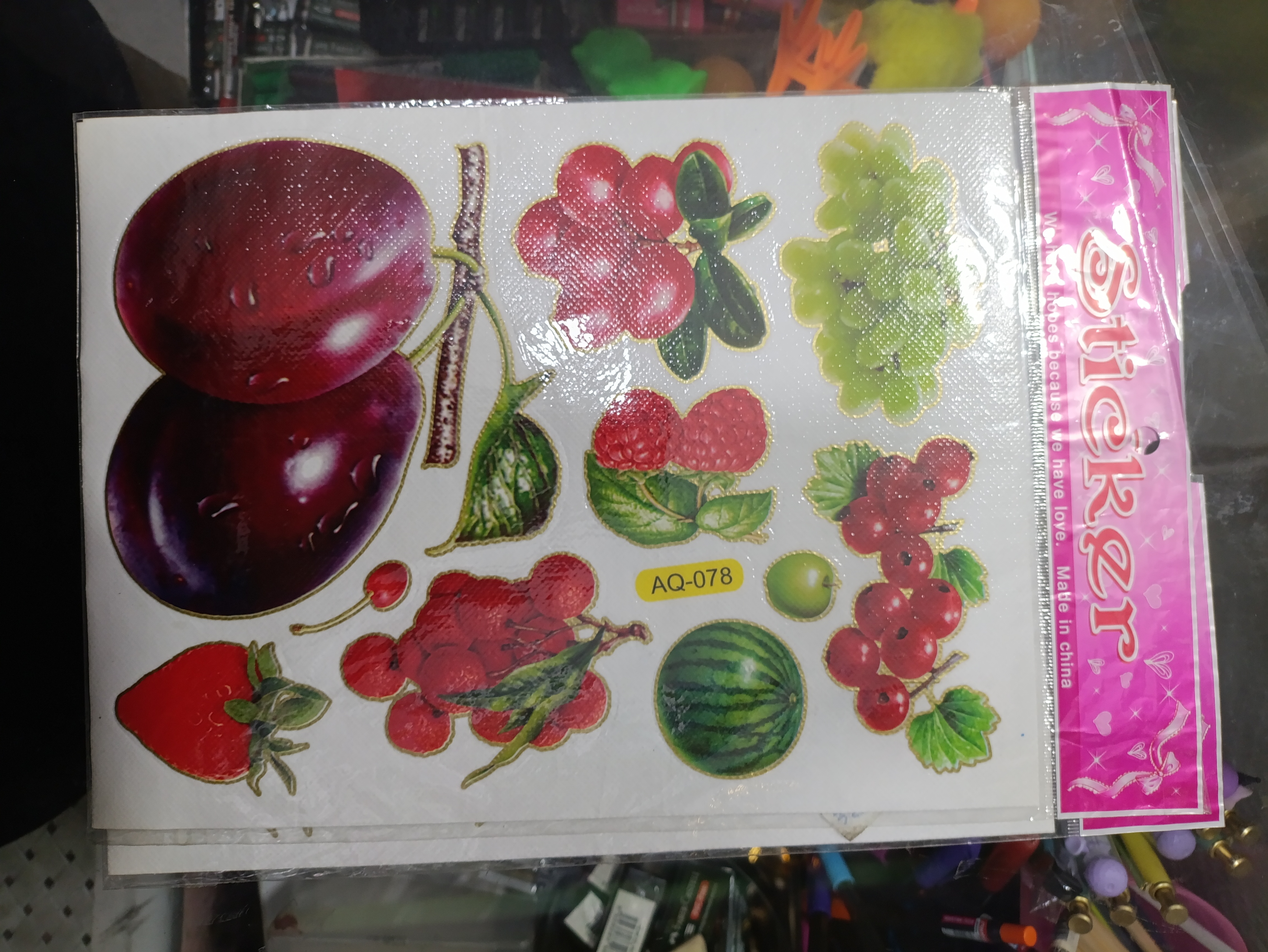 استیکر طرح میوه ایی