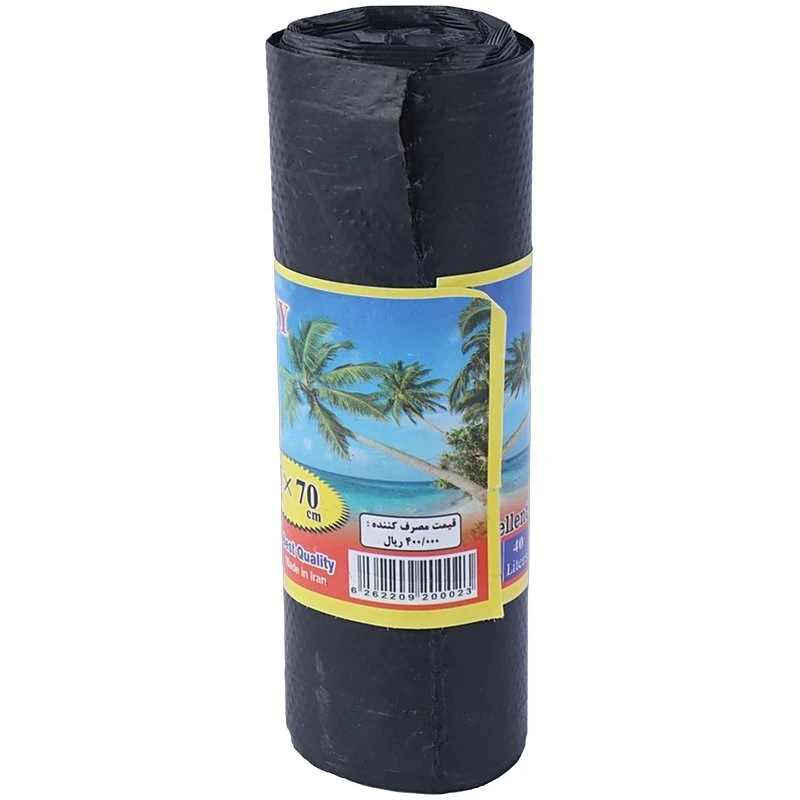 کیسه زباله رولی مشکی ساحل سایز 70*55 سانتی متر بسته ده عددی( 120 گرمی)