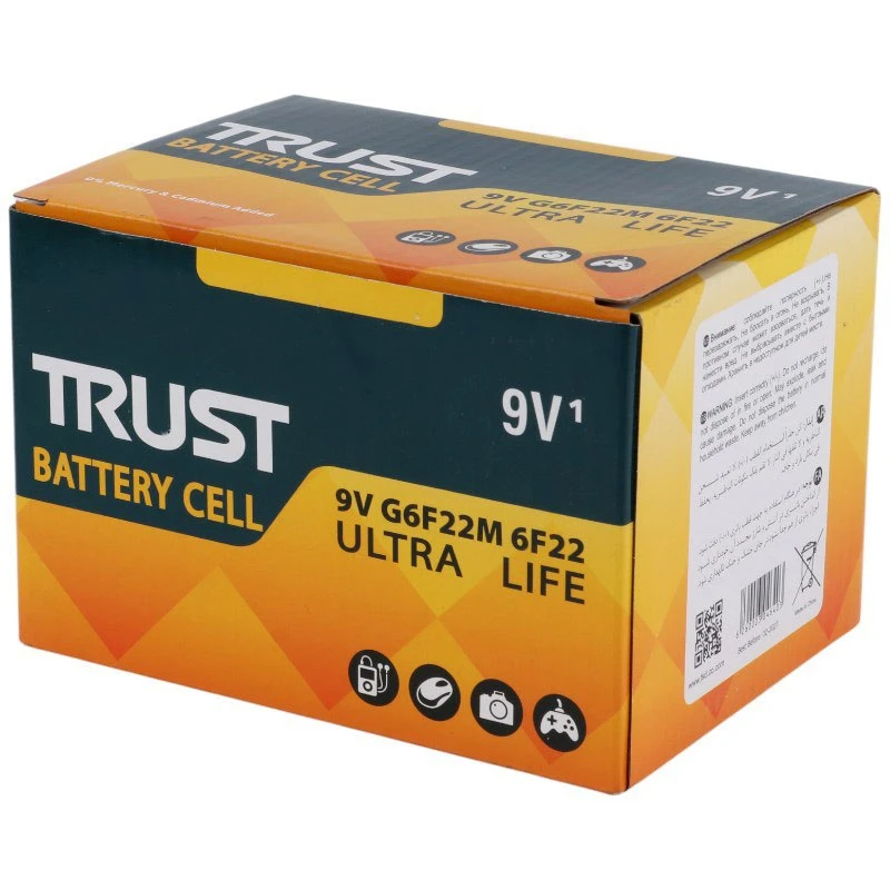 باتری کتابی 9 ولت تراست Ultra Life G6F22M