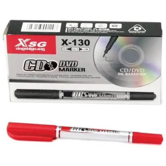 ماژیک cd دو سر XSG  بسته ۱۲ عددی( قرمز)